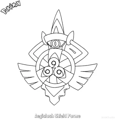 Free printable Aegislash Shield Forme Coloring Page - Free Printable Pokemon Coloring Sheets coloring page